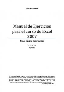 Manual de Ejercicios para el curso de Excel 2007