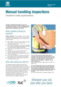 Manual Handling Checklist