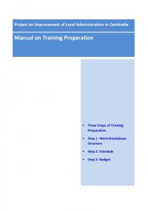 Manual on Training Preparation - JICA