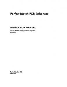 Manual: Perfect Match PCR Enhancer