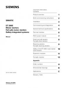 Manual SIMATIC ET 200S Motor starters Edition 10/2010 3RK1301