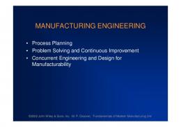 MANUFACTURING ENGINEERING