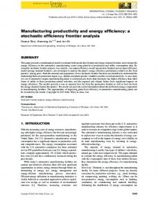 Manufacturing productivity and energy efficiency ... - Wiley Online Library