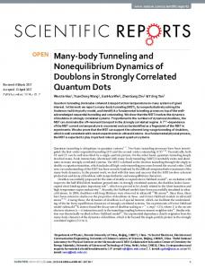 Many-body Tunneling and Nonequilibrium Dynamics ...
