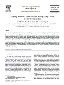 Mapping deciduous forest ice storm damage using Landsat and ...