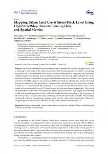 Mapping Urban Land Use at Street Block Level Using ... - MDPI