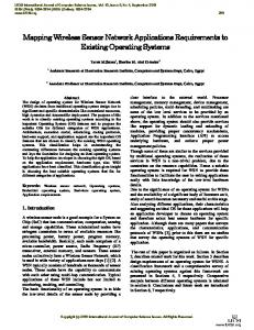 Mapping Wireless Sensor Network Applications Requirements to ...