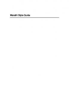 Marathi Style Guide