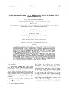 Marine Atmospheric Boundary Layer Height over the Eastern Pacific ...
