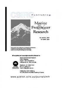 Marine Freshwater Research - CiteSeerX