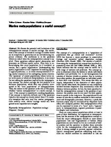 Marine metapopulations - Springer Link