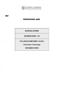 Mark Scheme - ICT Lounge