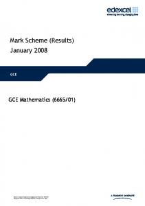 Mark Scheme (Results) January 2008