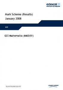 Mark Scheme (Results) January 2008