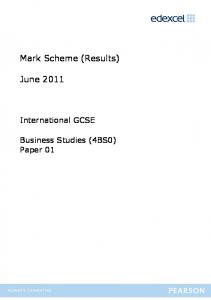 Mark Scheme (Results) June 2011 - Edexcel IGCSE from 2009