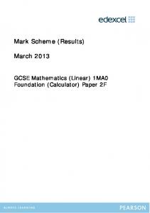 Mark Scheme (Results) March 2013 - Ilfracombe Academy