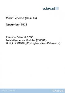 Mark Scheme (Results) November 2013