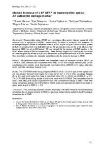 Marked Increase of CSF GFAP in neuromyelitis optica - Neurology Asia