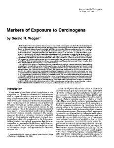 Markers of Exposure to Carcinogens - BioMedSearch