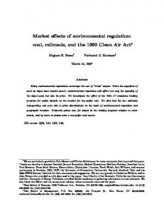 Market effects of environmental regulation: coal, railroads ... - CiteSeerX