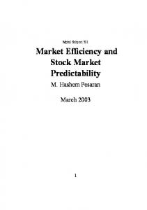 Market Efficiency and Stock Market Predictability - Semantic Scholar