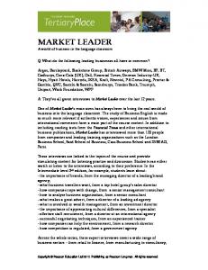 MARKET LEADER - Pearson Longman