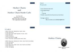 Markov Chains and Markov Chain Monte Carlo Markov Chains