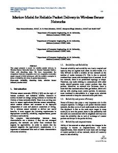 Markov Model for Reliable Packet Delivery in Wireless Sensor Networks