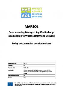 MARSOL Demonstrating Managed Aquifer Recharge as a Solution to ...