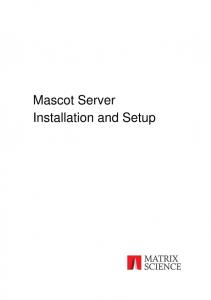 Mascot Installation & Setup Manual 2.3