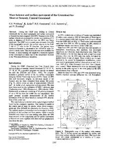 Mass balance and surface movement of the ... - Niels Bohr Institutet