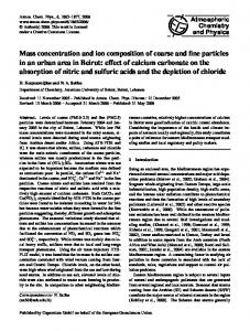 Mass concentration and ion composition of ... - Atmos. Chem. Phys