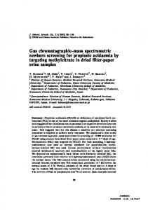 mass spectrometric newborn screening for propionic ... - Springer Link