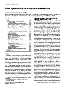 Mass Spectrometry of Synthetic Polymers - ACS Publications