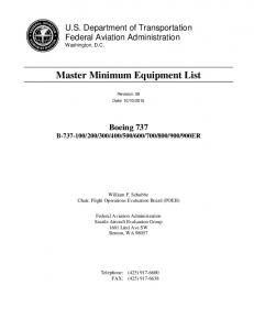 Master Minimum Equipment List (MMEL)