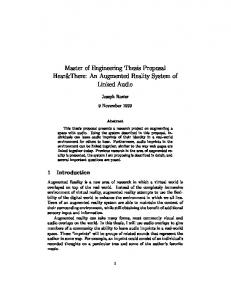 Master of Engineering Thesis Proposal Hear&There: An Augmented ...