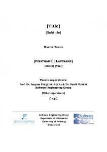 Master Thesis Template - DiUF