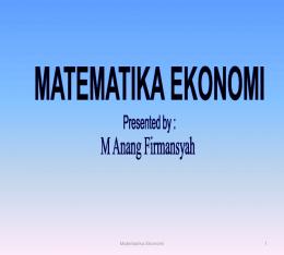 Matematika Ekonomi 1 - anangfirmansyahblog