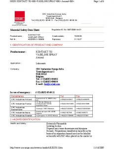 Material Safety Data Sheet Productname : KONTAKT 701 ...