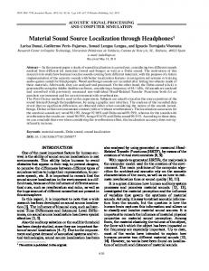 Material Sound Source Localization through ... - Springer Link