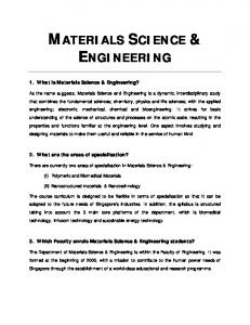 MATERIALS SCIENCE & ENGINEERING