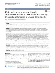 Maternal common mental disorders and