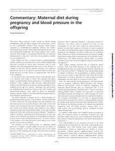 Maternal diet during pregnancy and blood pressure in ...