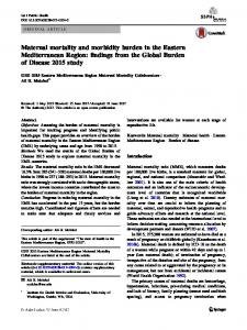 Maternal mortality and morbidity burden in the Eastern - Springer Link