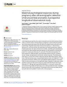 Maternal psychological responses during ... - Semantic Scholar