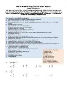 Math 0098 Final Exam Review