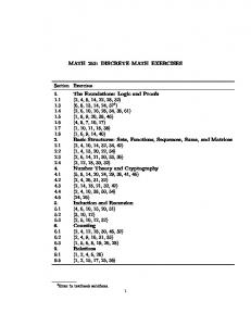 Math 253: Discrete Math Exercises