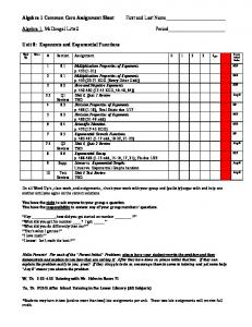 Math Analysis A Assignment Sheet