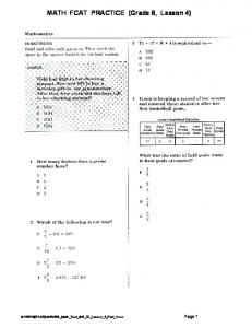 MATH FCAT PRACTICE (Grade 8, Lesson 4)