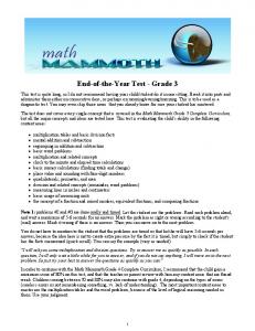 Math Mammoth End of the Year Test - Grade 3